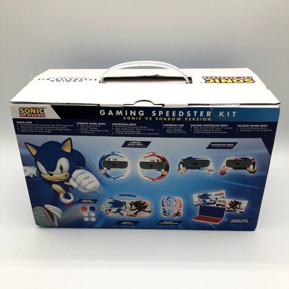 SONIC vs SHADOW Nintendo Switch Gaming Speedster Kit Carrying Case Steering Grip - Picture 3 of 3